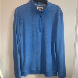 RAINFOREST Men's Waffle Knit Half-Zip Sweatshirt in Blue